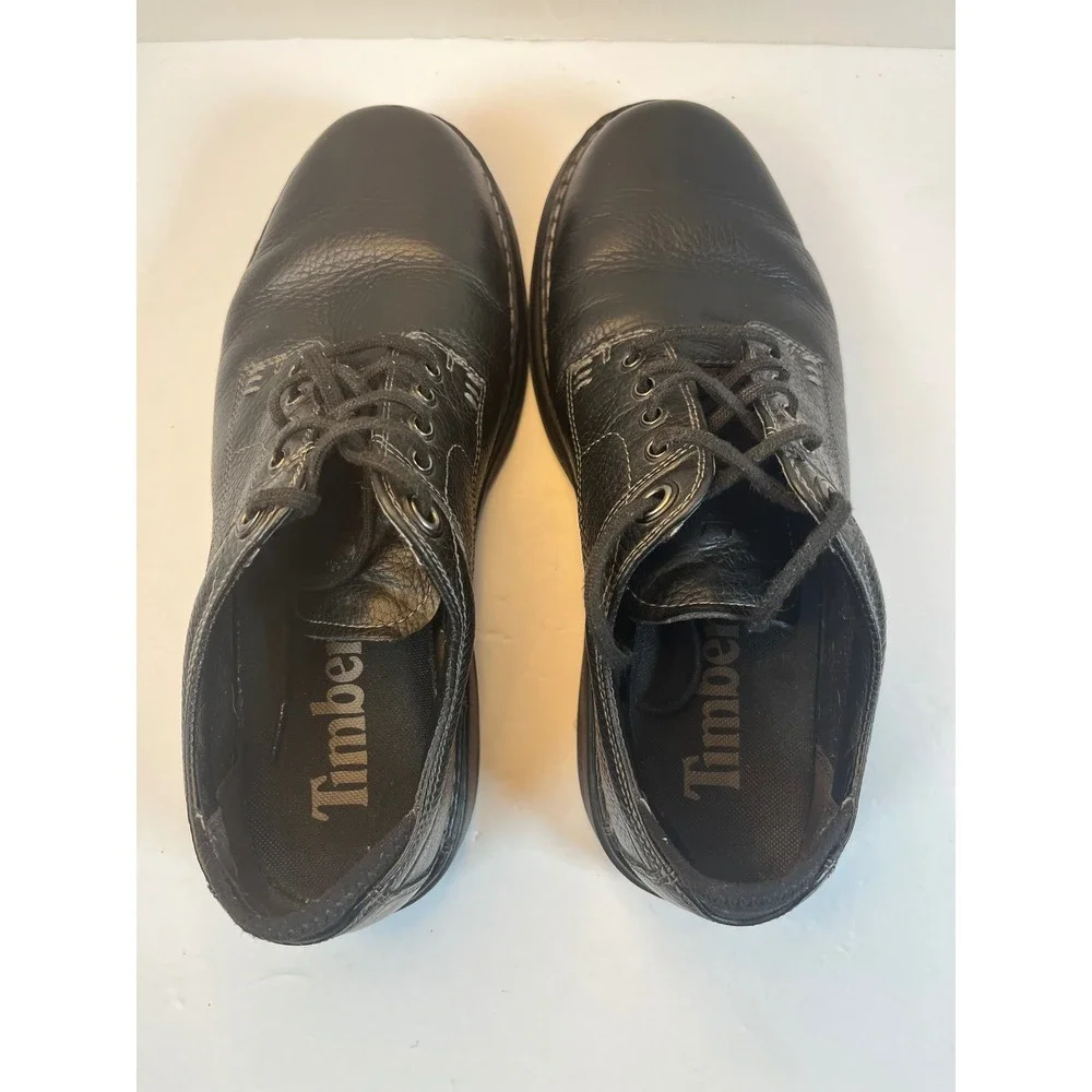Timberland 29512 Mens Black Leather Oxford Shoes Lug Sole Size 9M